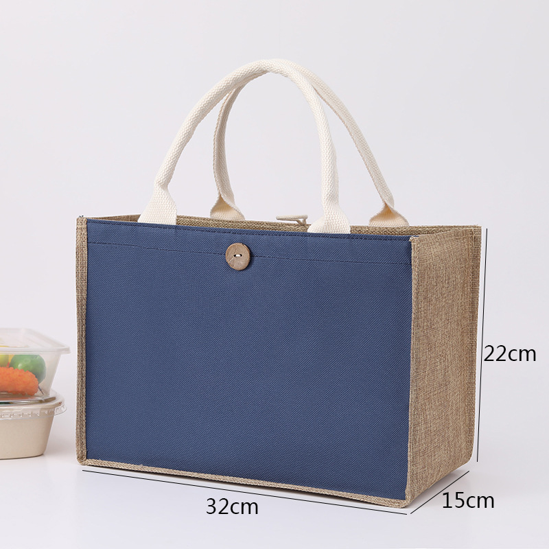 Sack kleinen Einkaufstasche mit Knopf große Kapazität Handtasche umwelt freundliche wieder verwendbare Einkaufstasche Frauen Hanf Tasche: Tarnung