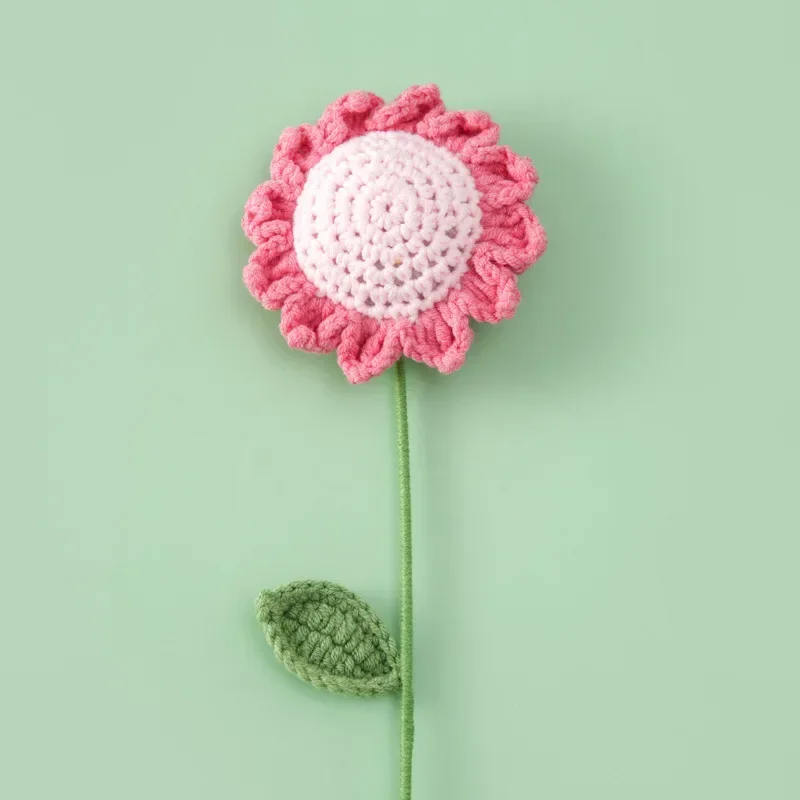 1pc tricot tournesol Bouquet Crochet fleurs remise des diplômes Bouquet de fleurs décor de fête de mariage amis Flores un Crochet: Black