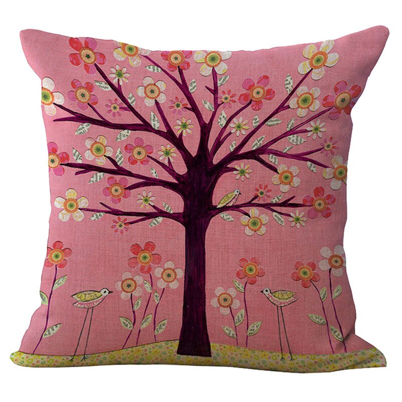 Pastoral Fresh Fairy/Flower Throw Pillow Case Cotton Linen Cushion Cover Digital Printing: 1