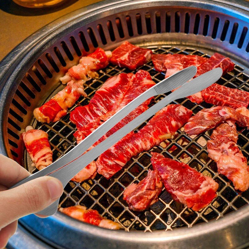 Grill Tongs BBQ Tongs Kitchen Tongs for Cooking Small Oven Serving Tong with Support Stand Self-Standing Tongs