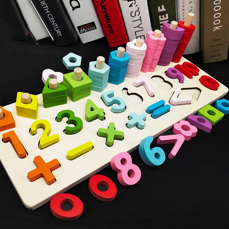 Montessori Educational Wooden Toys For kids Board Math Fishing Count Numbers Matching Digital Shape Match Early Education Toy: 11