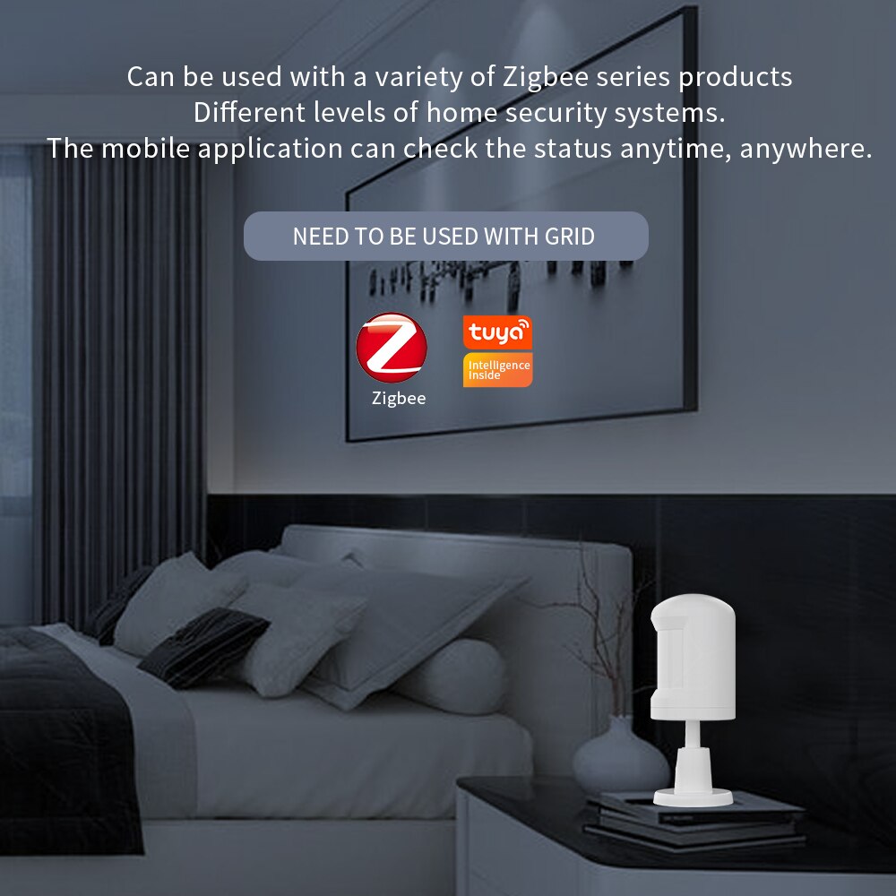 Tuya Zigbee Human Body Sensor Detectors PIR Motion Sensor Smart Home Security Alarm Sensor Smart Life App Remote Monitoring