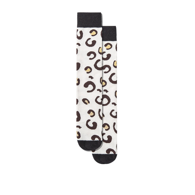 Baby Meisjes Kniekousen Rood Wit Luipaard Print Sokken Voor Meisjes Katoen Ademend Warme Sokken Kinderen Lange Buis Sokken beenwarmers: white
