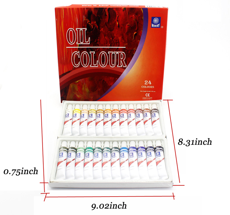 Ensembles de peinture à l'huile professionnelle pour enfants, 24 couleurs, Tube de 12ML, outils de dessin, peinture acrylique, fournitures d'art