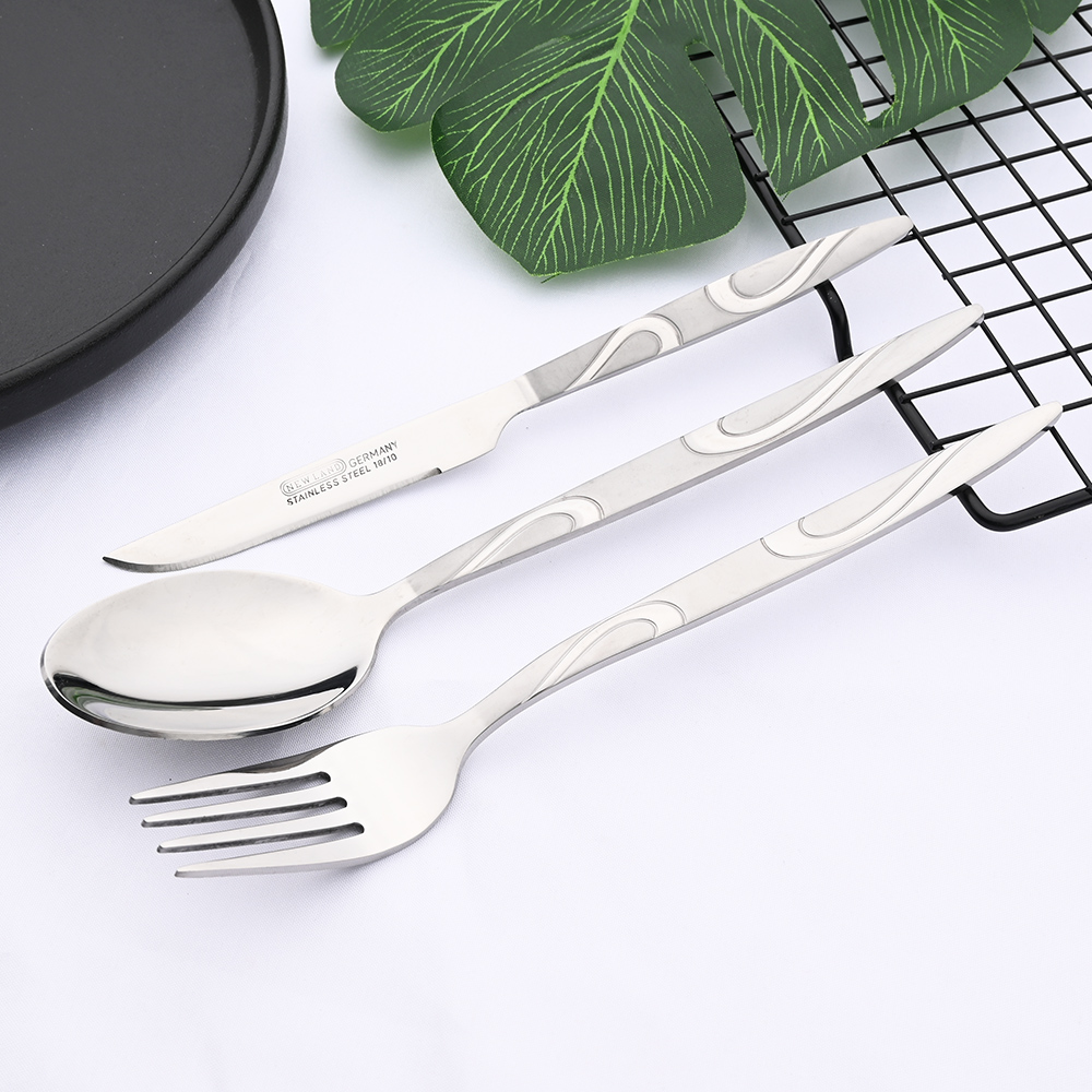Silver Mirror Silverware Stainless Steel Dinnerware Set Dinner Flatware Knife Ice Spoon Tea Fork Fork Tableware Cutlery Set