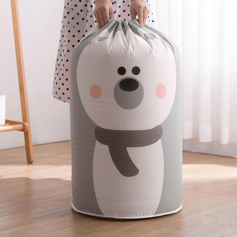1pc Folding Laundry Basket Round Storage Bin Bag Large Hamper Collapsible Clothes Toy Basket Bucket Organizer Large Capacity: gray