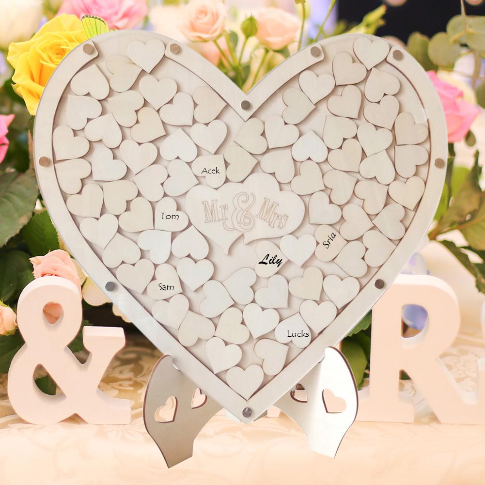Livre d'or romantique en forme de Double cœur, Puzzle pour Signature, livre d'or directe du fournisseur