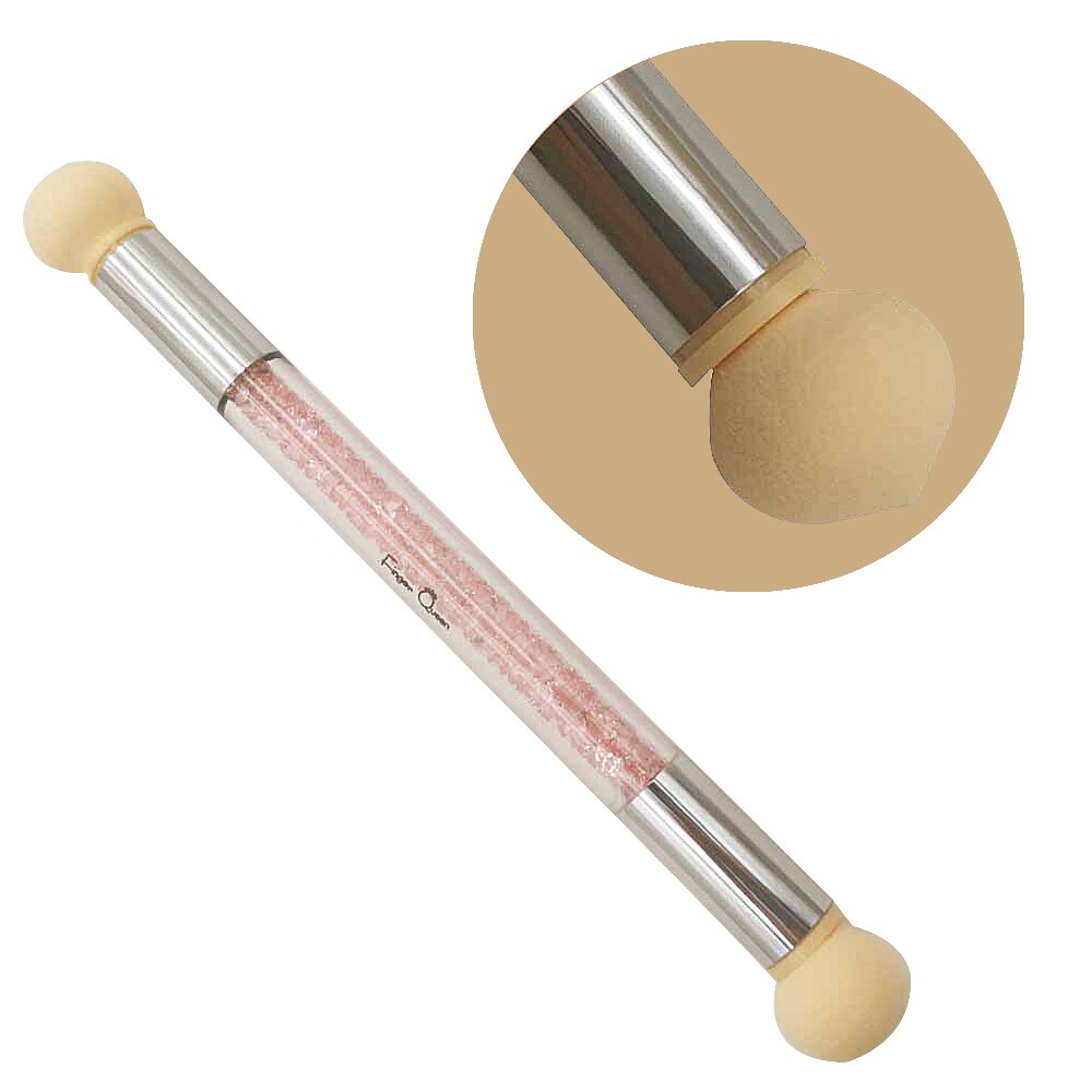 1 stuk dubbelzijdige borstel sponskop strass handvat nail art borstel nail art schildertool gradient arcering pen stippen