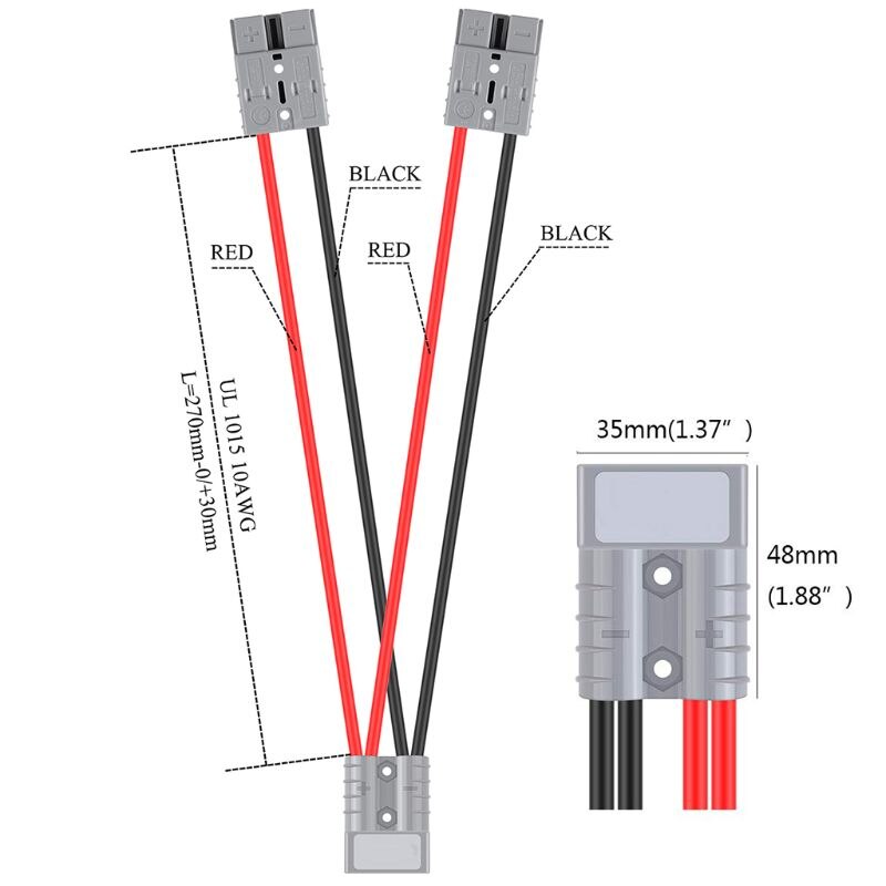 Elektrische heftrucklader, laadstekker met o-ring, snelkoppeling voor accu 10 hoge stroom 50a awg