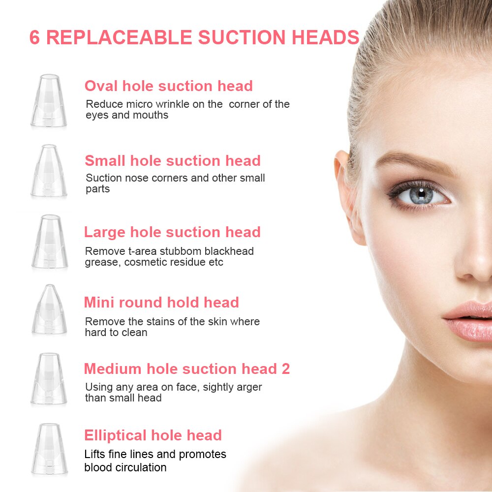 Blackhead Remover Face Deep Nose Pore Acne Cleaner Pimple Removal Vacuum Suction Deep Facial Clean Diamond Beauty Skin Care Tool