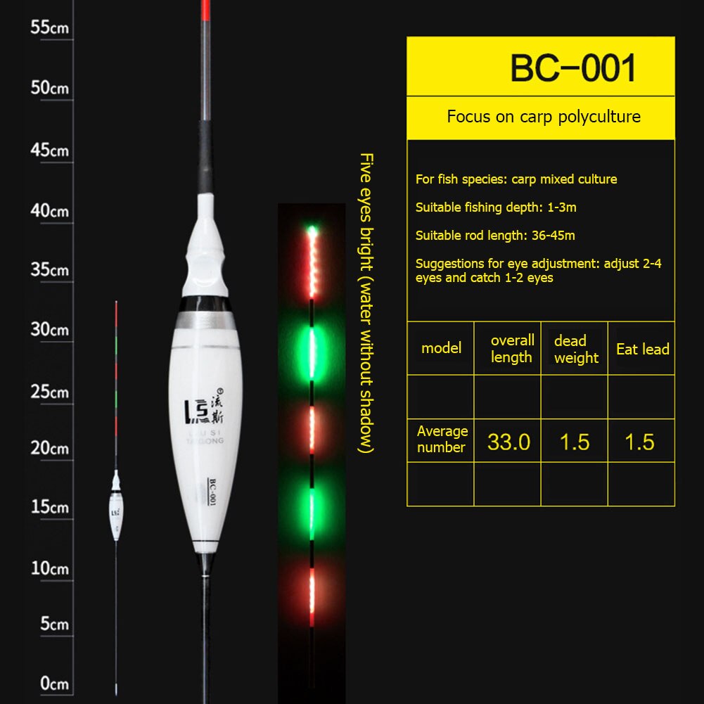 1Pc Vissen Led Elektronische Praalwagens Lichtgevende Drijfvermogen Smart Outdoor Nacht Vissen Accessoires Vissen Tackles Gereedschap: BC001