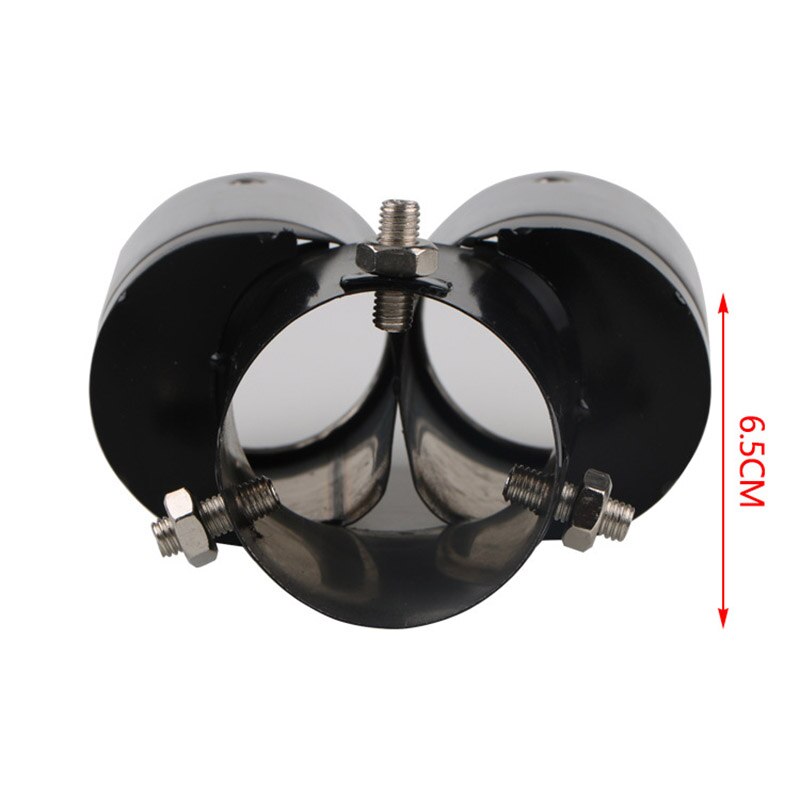 Car Stainless Steel Exhaust Trim Tip Double Muffler Pipe Tail Universal Fit