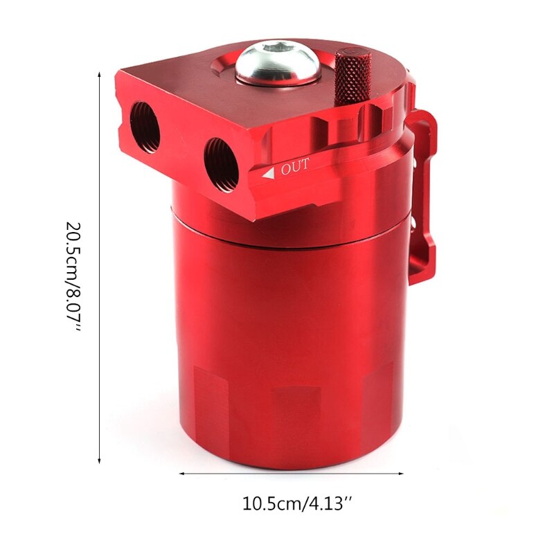 Universal Oil Catch Can Kit Reservoir Tank Engine Black Polish Baffled Aluminum U2JA