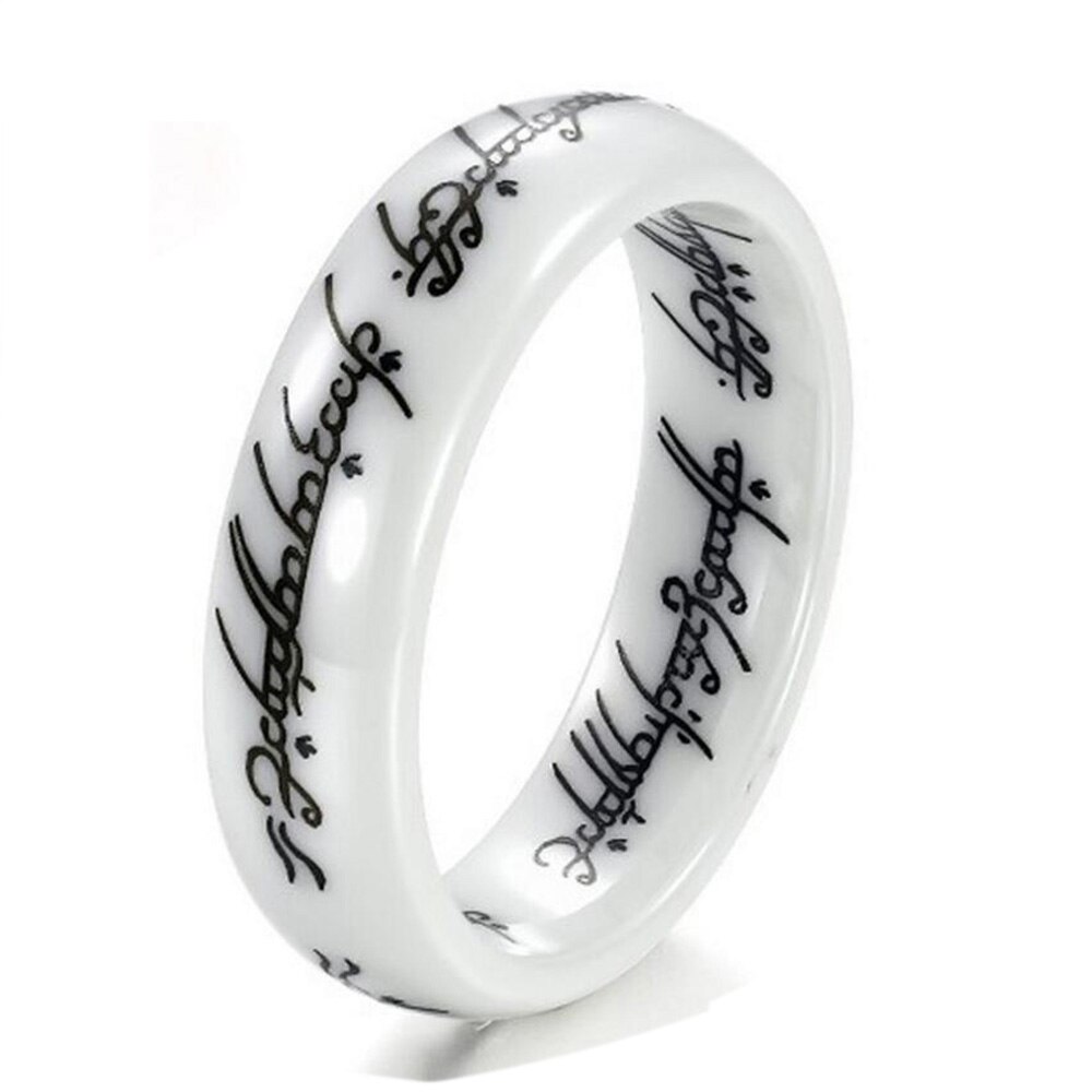 White Ceramic Rings For Women With Unique Letter Women Wedding Ring Engagement Jewelry Never Fade: 8