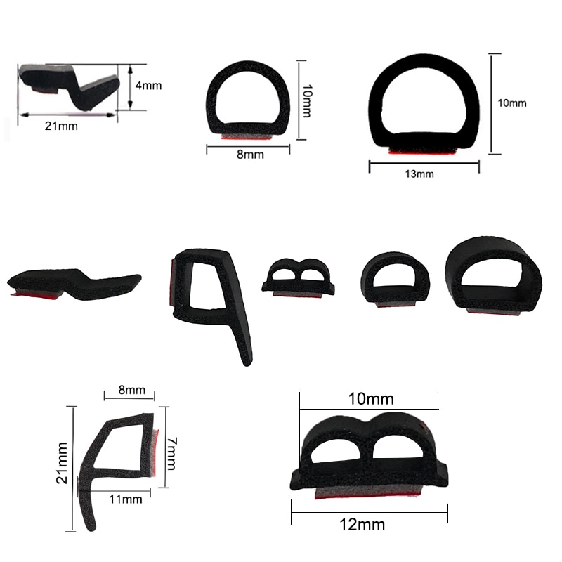 2meter Grote D-Vorm Auto Rubber Afdichting Voorruit Seal Strip stofdicht Anti-geluid Afdichting Strips