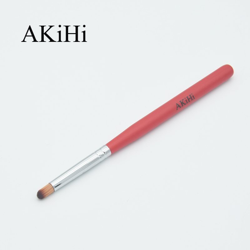 AKiHi-pinceles para pintar uñas, degradado, redondo, con tapa, decoración de uñas