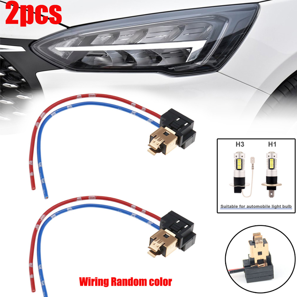 2pc Auto Licht Buchse Kabelbaum Automobil Scheinwerfer Adapter H1 H3 Buchse Verlängerung Kabelbaum Stecker LED Scheinwerfer Adapter