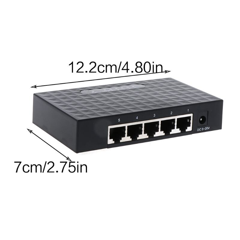 Prise EU 5 ports 10/100/1000 Mbps rapide LAN Ethernet commutateur réseau HUB Mini adaptateur de bureau
