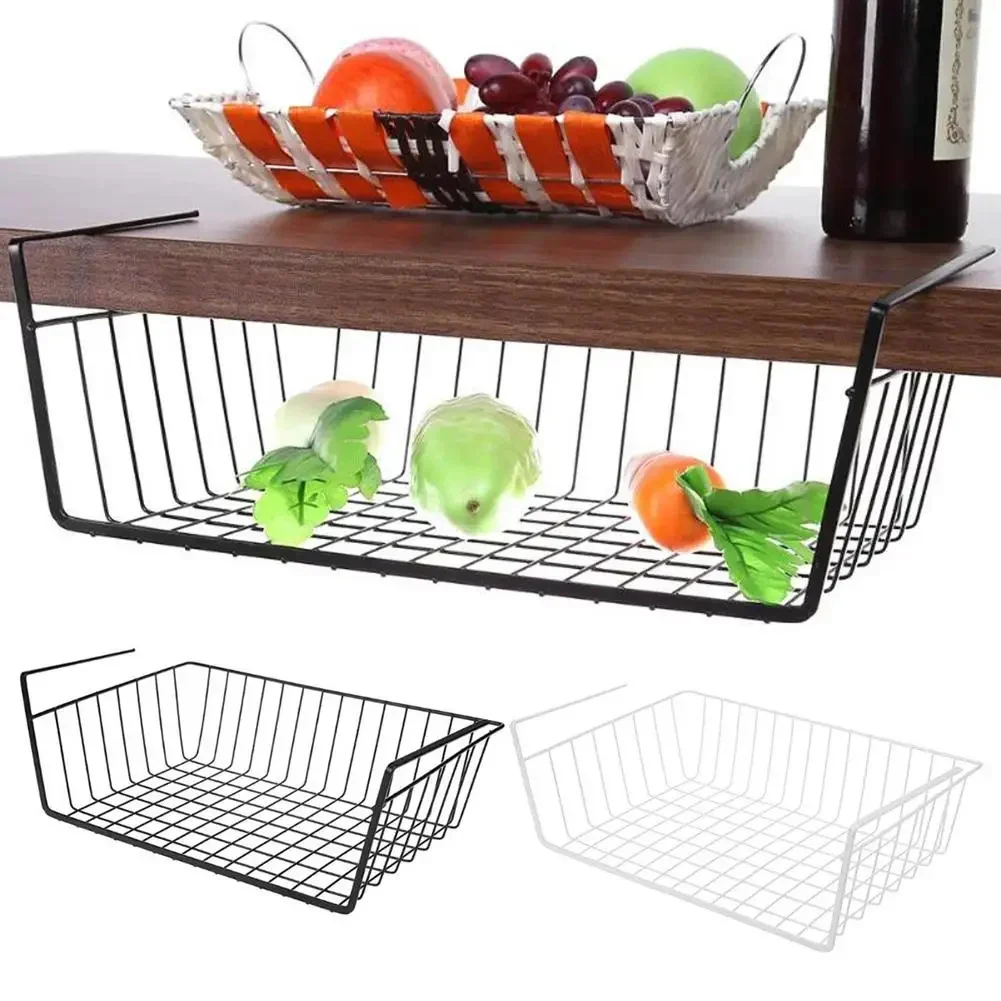 S/L Kast Onder Opslag Ijzeren Kast Kast Bureau Opknoping Mesh Mand Draad Boekenkast Plank Rack Organizer 1Pc