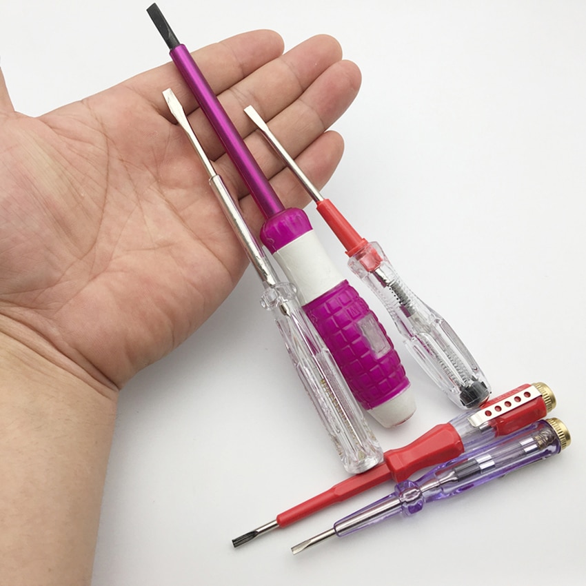 Dual-use Slotted Screwdriver Test Pencil Durable Test Pencil Electric Test Tester Multifunction Electrician Test Pen tool 5 type