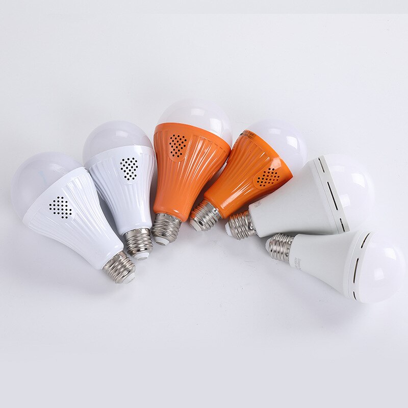 E27 LED Emergency Light 9W 12W Night Market Lamp IP55 Intelligent Charging Wireless Light Bulb Rechargeable Battery Lighting