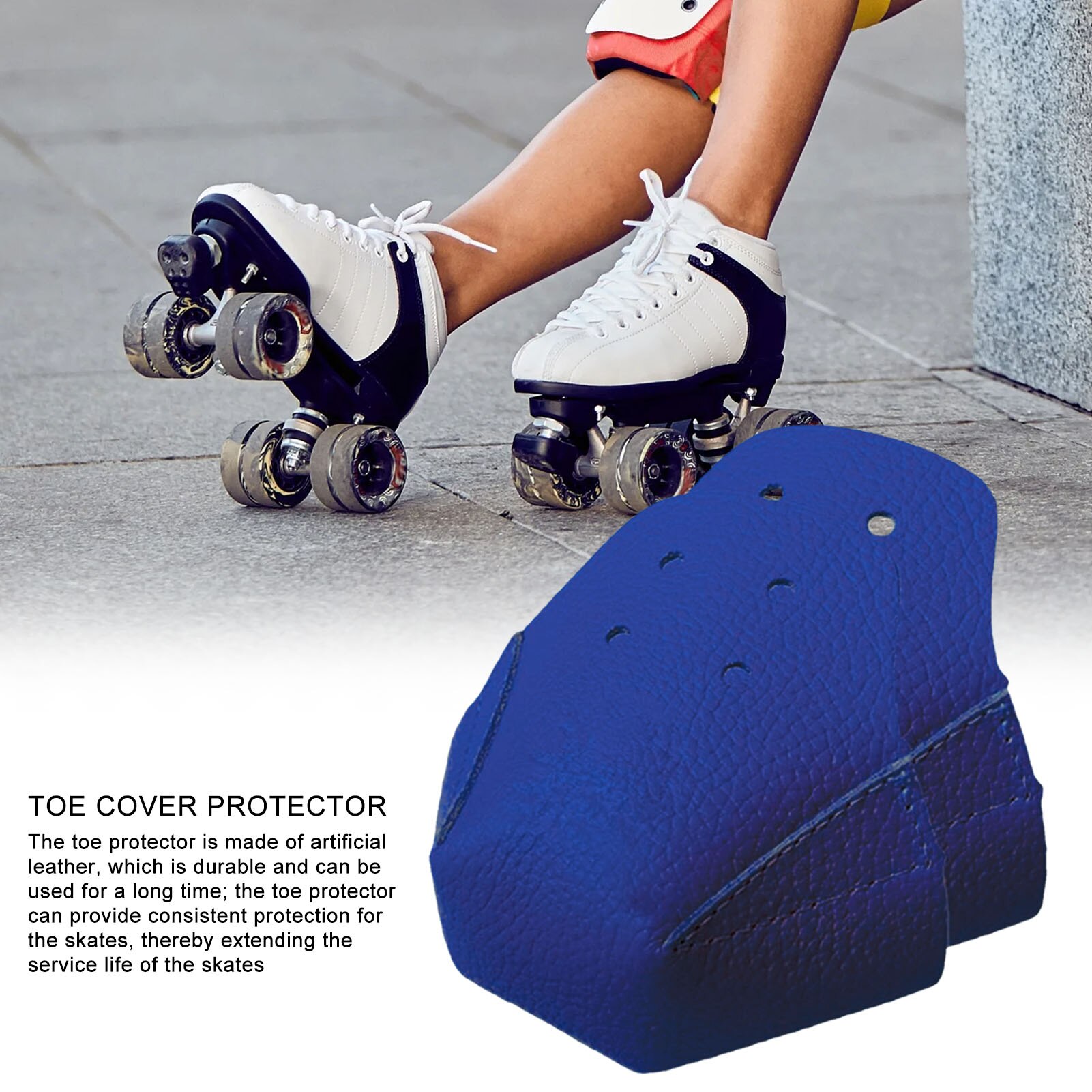 2Stck Rollschuhe Litschi aufbringen Leder Kappe Kappe Schutz Sechs Farbe Rollschuh Kappe Schutz