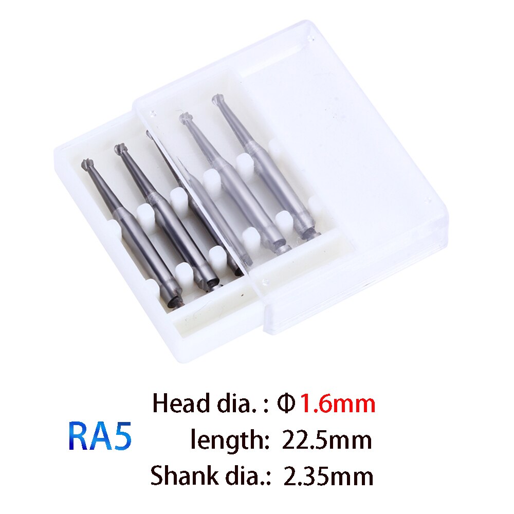 5 Pcs Dental product RA ronde bur Dental Lab Tungsten Carbide Burs lage snelheid Hardmetalen Burs RA bur: Black