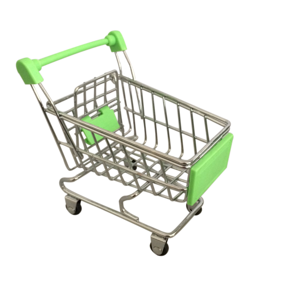 Mini børn håndvogne simulering lille supermarked indkøbskurv utility vogn foregiver lege legetøj klapvogne 12*8.5*11cm: Grøn