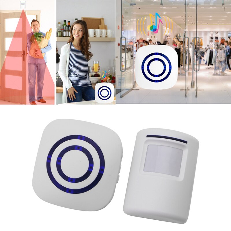 Wireless Infrared Motion Sensor Door Security Bell Alarm Chime EU/US Plug