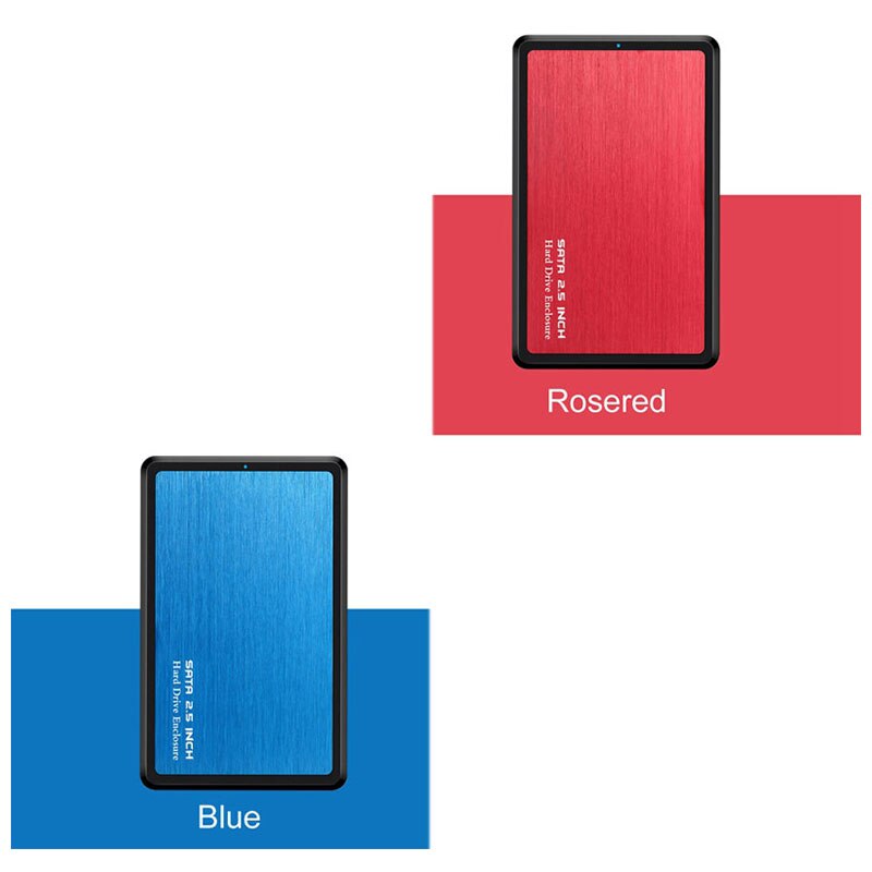 2x hdd caso 2.5 Polegada sata para usb3.0 ssd adaptador para 7mm/9.5mm usb disco rígido caixa de disco rígido externo hdd gabinete (vermelho & azul)