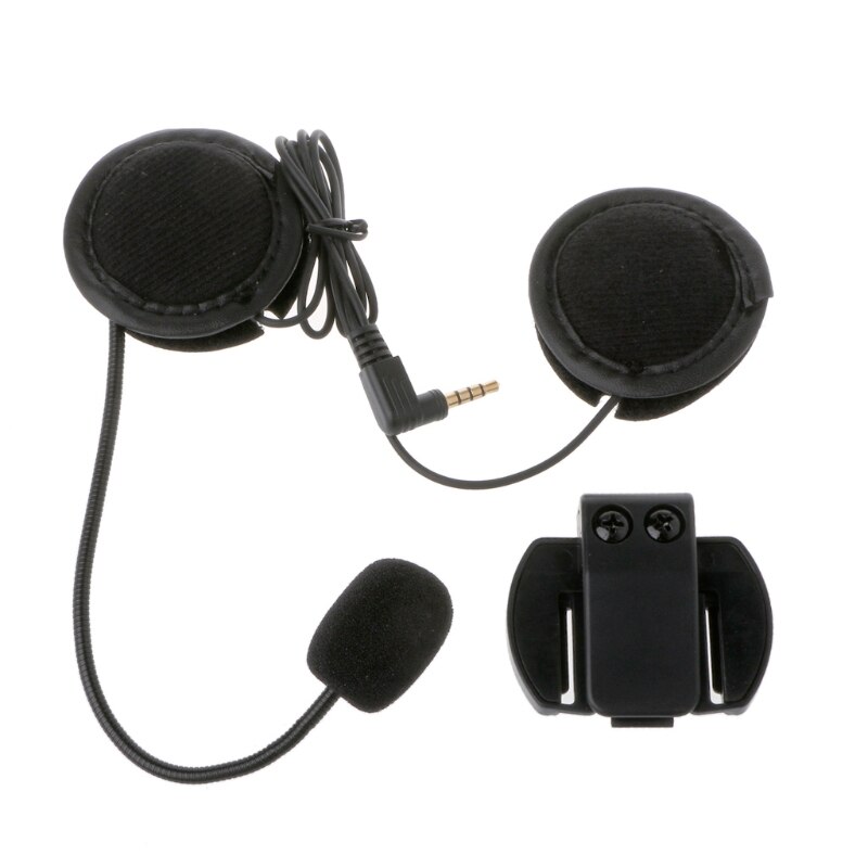 Motorcykel hörlurar högtalare intercom tillbehör 3.5mm jack plug & clip för  v4 v6 e7ca