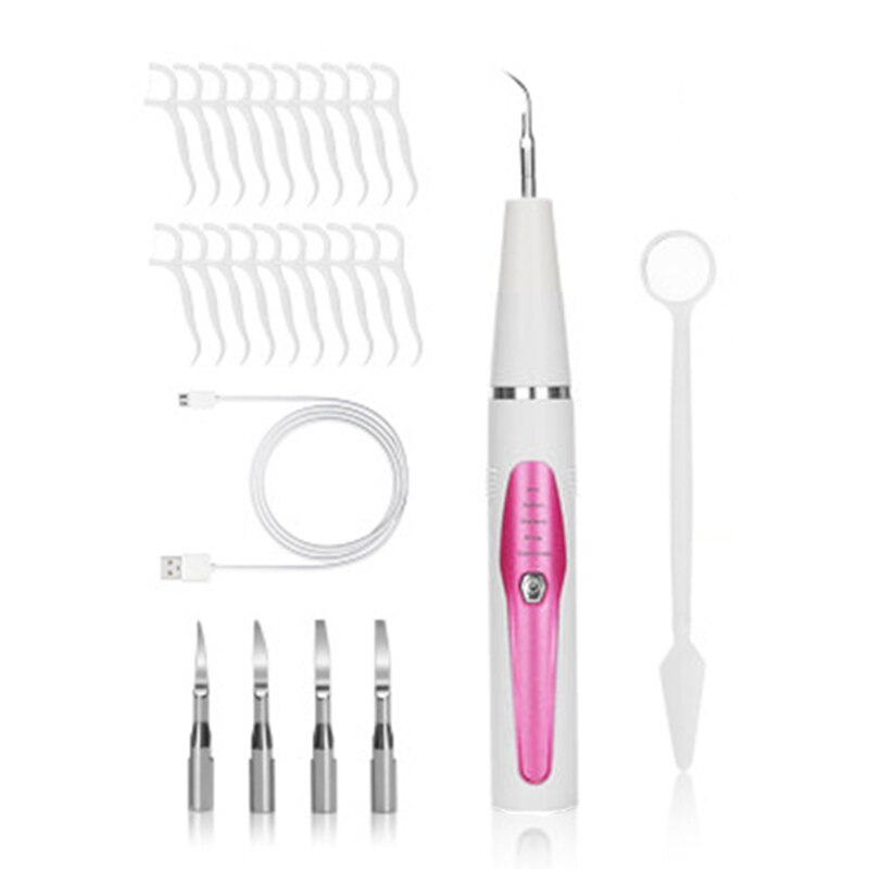 Elektrische Tooth Cleaner Dental Ultrasone Orale Vlekken Cleaning Kit W/ Dental Floss Vlekken Tandsteen Verwijderen Tanden Whitening Orale