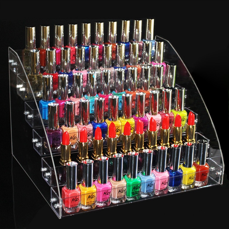 Multi-layer optional Rack Storage Acrylic Clear Nail Polish Cosmetic Varnish Display Stand Holder Manicure Tool Organizer