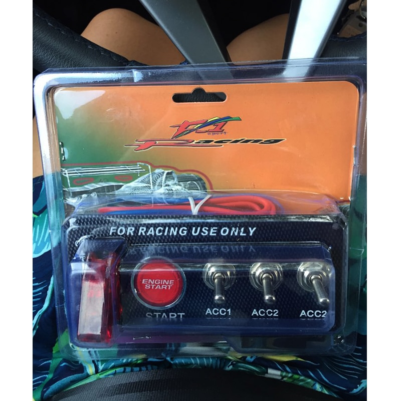 12V LED Ignition Switch Panel for Racing Car Engine Start Push Button LED Toggle Switch Carbon Fiber QT313