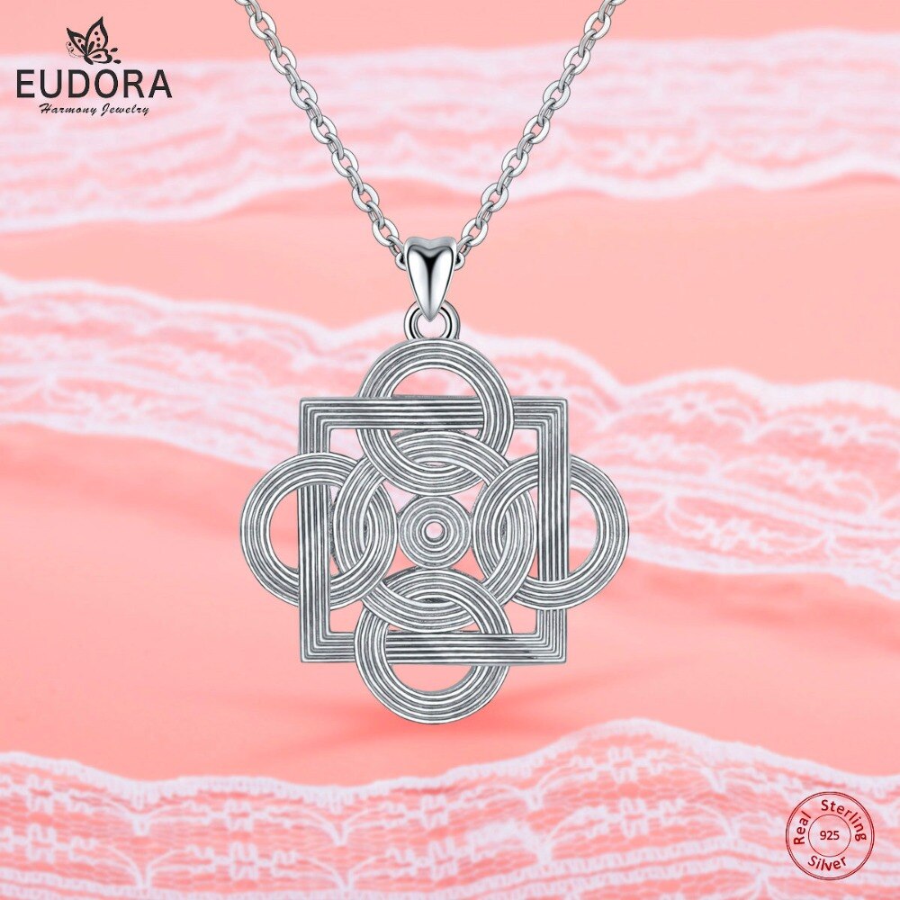Eudora 925 Sterling Silver Necklace Celtics Knot Pendant with 18 inch Chian for Women Jewelry for friend CYD120