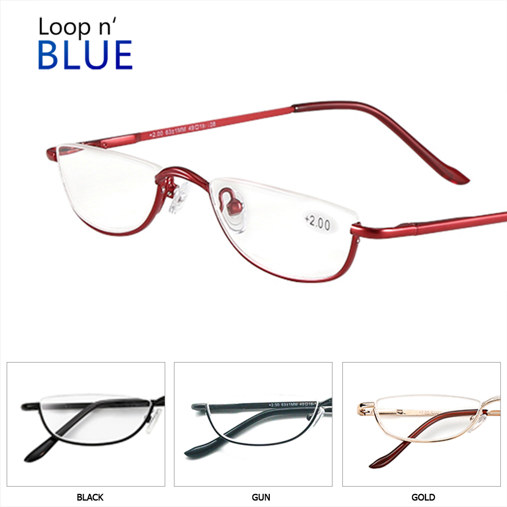 Edelstahl Lesebrille Mann Presbyopie Halb Rand Männer Gläser lentes de lectura mujer + 1,25 + 1,75 + 2,25 + 3,5 340