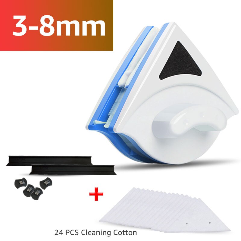 Magnetische raamwisser, glasreiniger, borstel, dubbelzijdige magnetische borstel, raamborstel voor het wassen van huishoudelijk schoonmaakgereedschap: 38mm met katoen