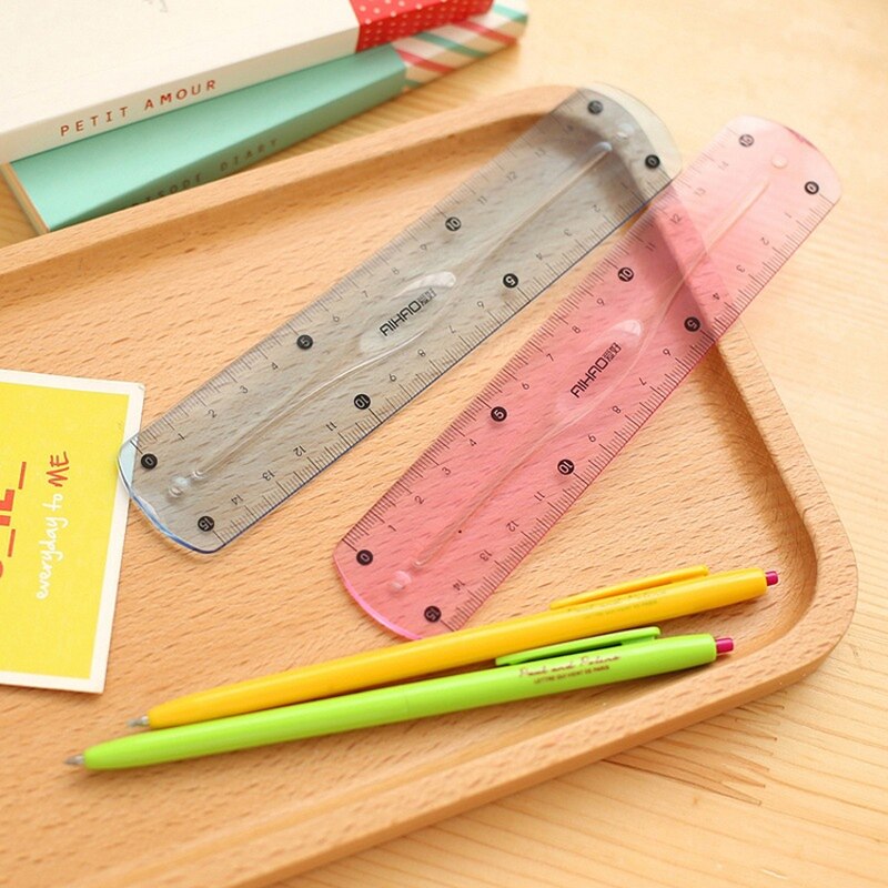 3 pcs/lot Cute Transparent Plastic Double Scale Rulers 15cm Soft Infinite Bending Students Ruler School Office Stationery