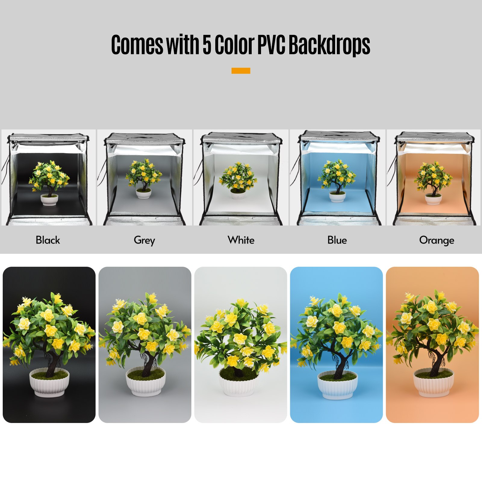 Andoer 40Cm Opvouwbare Fotografie Tent Tafelblad Lichtbak 126Pcs Led Kralen 5500K Met 5Pcs Achtergronden Voor product Fotografie