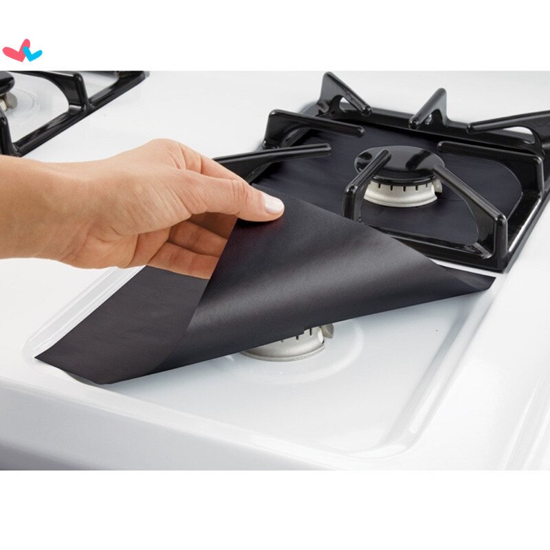 4 stuks/set ovenbeschermers voor keukens, huishoudelijke kookplaten, gasfornuizen, herbruikbare hoezen, schoonmaakpads