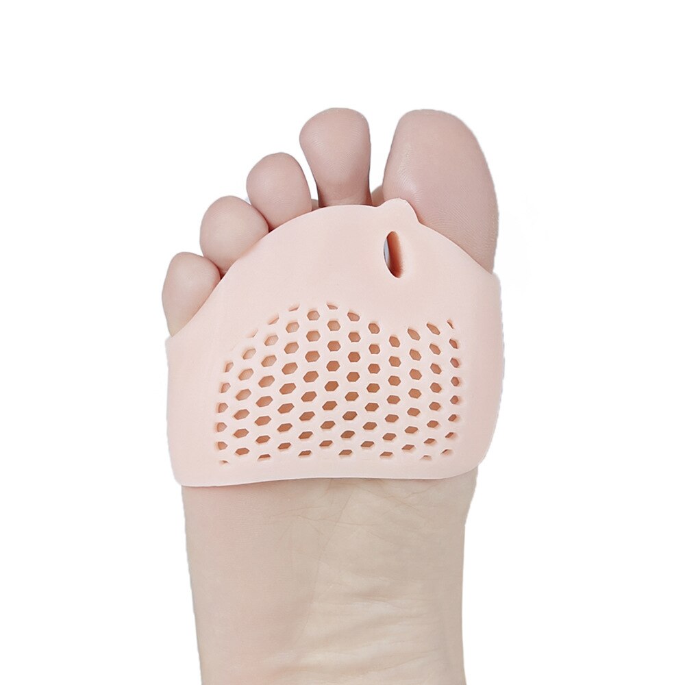 1 par silikon behagelige tåbøyler 5- hull hallux valgus rettetang kjeveortopedisk fot tåpleie: Rosa
