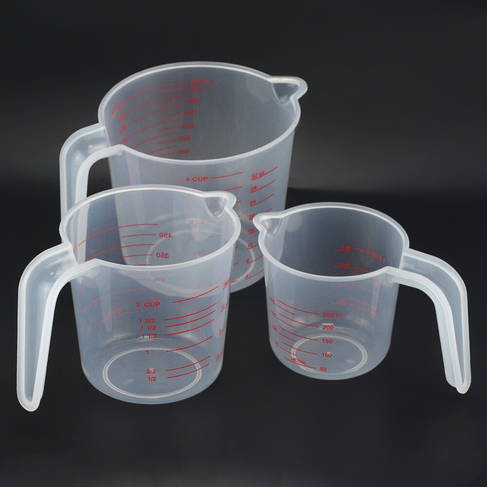 Thickened plastic measuring cup baking tool with handle measuring cup transparent double scale measuring cup special