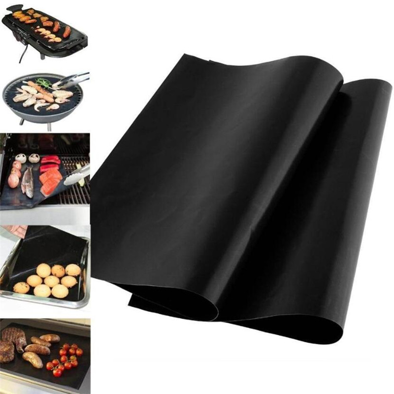 Bbq grillmåtte grill udendørs bagning non-stick pude genanvendelig stegeplade 40 * 30cm til fest ptfe grillmåtte tilbehør