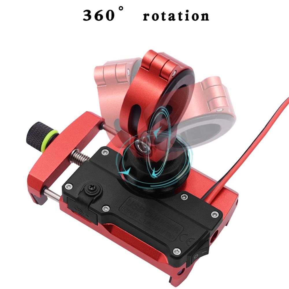Soporte de teléfono para motocicleta WUPP con cargador de alimentación USB para equipos de Moto de 4,5-6,2 ", accesorios de motocicleta