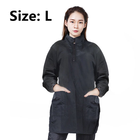 Lange Sleeve Pet Groomer Arbeit Kleidung Wasserdichte Overalls Nicht Stick Haar Pet Reinigung Scheren Anti-haar Atmungs Kleid Y1128: Black zipper---L