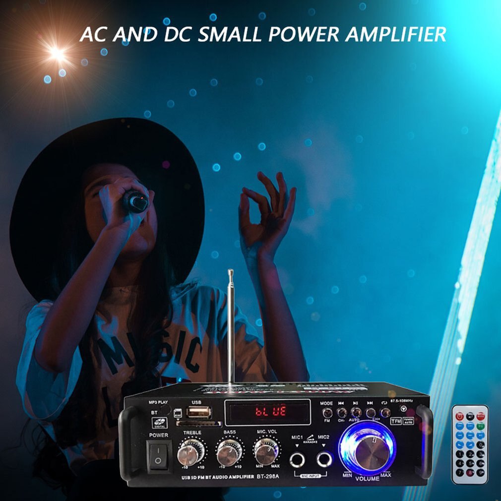 600W Digitale Hifi Bluetooth Stereo Audio Versterker Sd Fm Mic Auto Thuis Duurzaam Boven 200W BT-298A Onleny