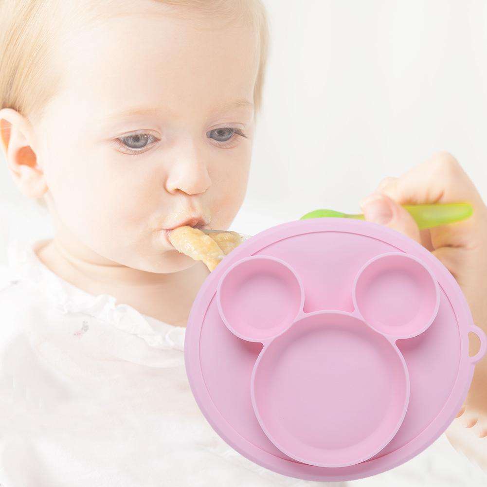 Baby siliconen bord cartoon berenpoot vorm kinder diner borden zuig peuter training servies kinderen voerbakken