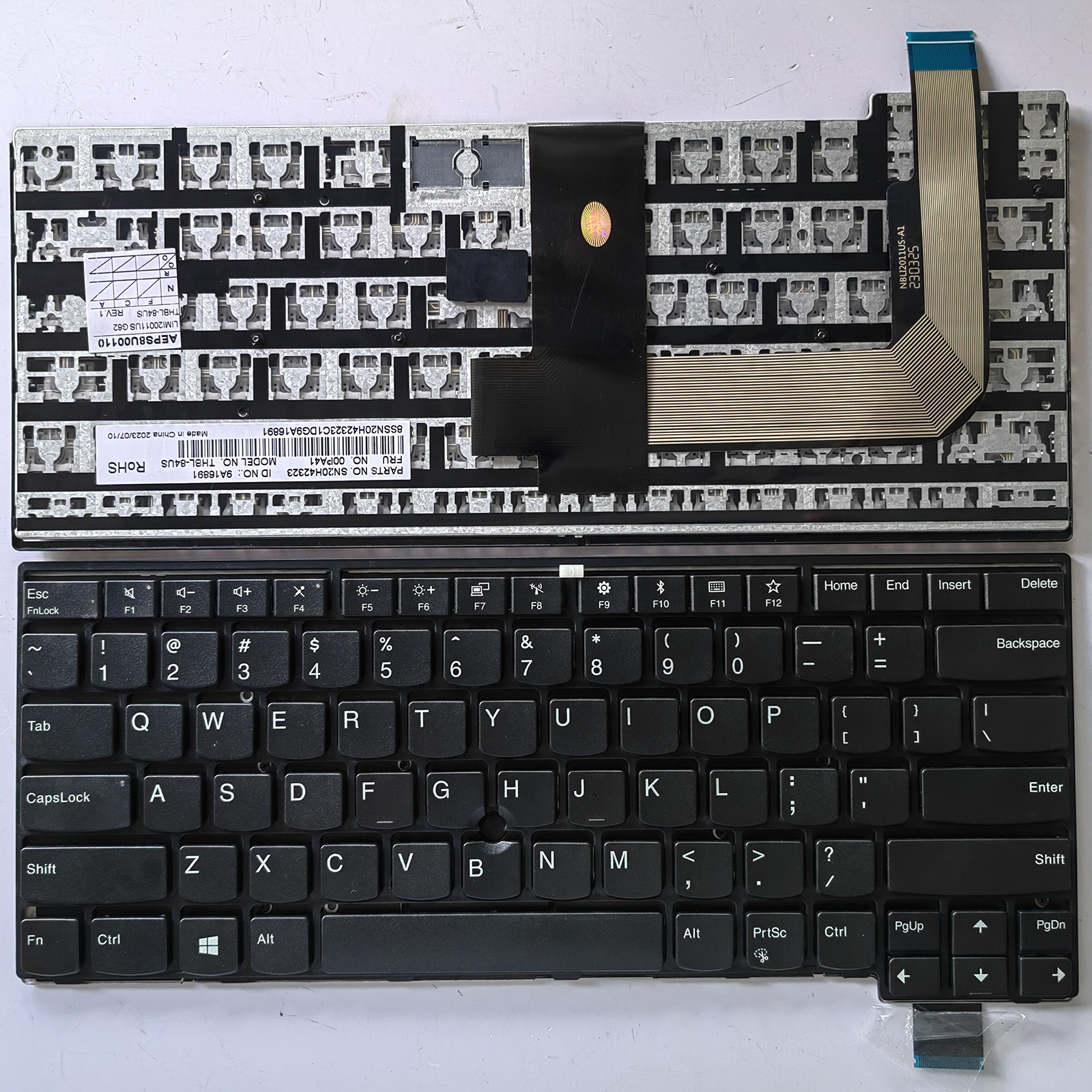 Laptop Replacement US Layout Keyboard for Lenovo T470S ThinkPad 13 2nd S2: silver