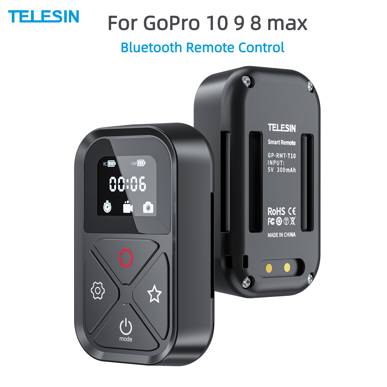 TELESIN – télécommande intelligente sans fil Bluetooth, pour GoPro Hero 10 Black/GoPro 9 Hero 8 Max, accessoire de caméra d&#39;action, Original
