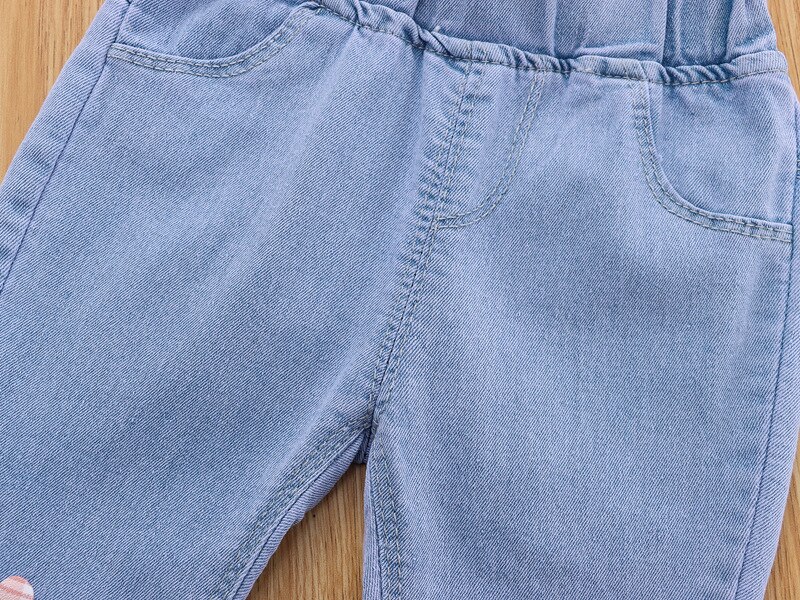 Girls Jeans 2022 Summer Clothes Children's Middle Pants Baby Girl Korean Version Loose Summer Thin Cropped Pants Jean
